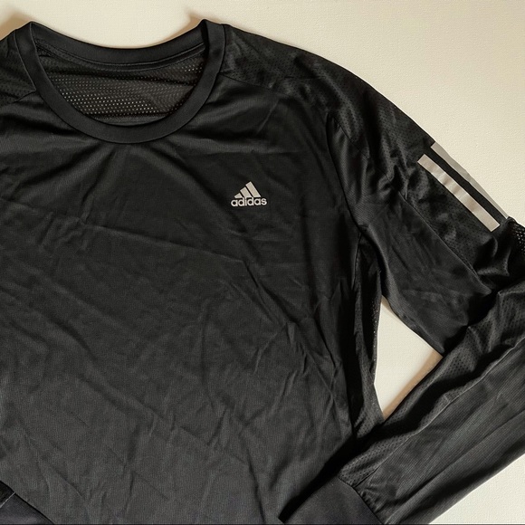 adidas Tops Adidas Running Aeroready Black Long Sleeve Reflective T